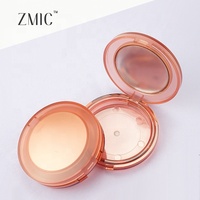 Boîtier vide pour poudre compacte avec miroir, transparent, pour palette de blush et de contour, boîte ronde en plastique pour sourcils et fards à paupières, étui à fond de teint
