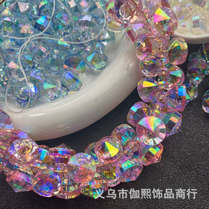 Cuentas colgantes de cristal facetado con forma de gota de agua, 17x14mm, iridiscentes, para hacer joyería DIY, accesorios unisex para uso diario - Product Image 3