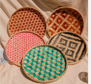 Plateaux de service/dessert/organisateurs en bambou tressé rustique, vente en gros au Vietnam - Product Image 3