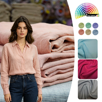 Tissu 100% Ramie Lavé au Sable, Absorbant la Transpiration, Respirant, Anti-Bactérien, Très Léger, pour Robe Chemise Fille, Matière Lin Lavé