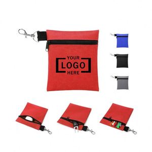 Lave-balles de golf portable avec pochette zippée fantaisie et clip métallique pour le rangement des objets de valeur - Cadeaux du Nouvel An - Product Image 1