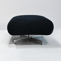 Fauteuil de salon pivotant moderne avec ottoman, dossier haut, tissu texturé, fauteuil inclinable, ensemble fauteuil d'appoint et repose-pieds pour salon et bureau