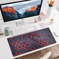 Tapis de souris pour gamer PC Cloud Xxl en caoutchouc nid d'abeille rouge, accessoires informatiques, tapis de bureau, tapis de souris de jeu antidérapant pour le bureau et la maison