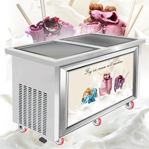 MUXUE Thương Mại 2 Chảo Vuông Máy Làm Kem Chiên Máy Làm Kem Đông Lạnh Máy Làm Kem Cuộn - Product Image 3