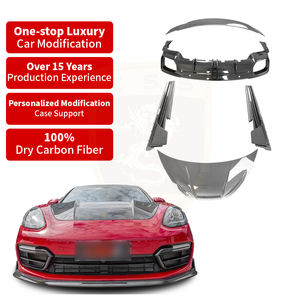 Kit carrosserie de haute qualité en fibre de carbone sèche, style Commas, pour Porsche Panamera 971 : Lame avant, Lame arrière, Jupes latérales - Product Image 1