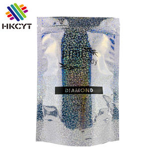 Bolsa de embalaje de ropa personalizada, bolsa holográfica de pie con cremallera con logotipo, venta al por mayor, precio bajo - Product Image 3