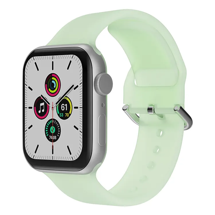 رباط ساعة عرض ساخن رباط من السيليكون الناعم المتغير اللون لشركة أبل لساعات Iwatch 6 5 4 3 SE الرياضية رباط من السيليكون 25 جرام