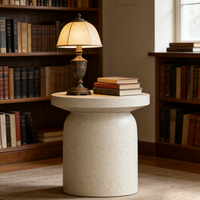 Table basse ronde moderne de couleur blanche, table basse en oxyde de magnésium pour salon, projet hôtelier