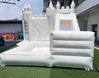 Vente en gros de châteaux gonflables commerciaux, combinés avec toboggan aquatique blanc, mini châteaux gonflables pour enfants, pour la location événementielle