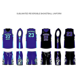 Ensemble d'uniformes de basketball réversibles personnalisés en gros, maillot à séchage rapide avec motif poing pour commandes groupées d'équipes intramurales - Product Image 1