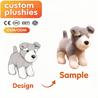 Jouets en peluche personnalisés pour chien Schnauzer, animaux en peluche doux et mignons, peluches OEM ODM, logo personnalisé, cadeau pour enfants, fabricant en gros