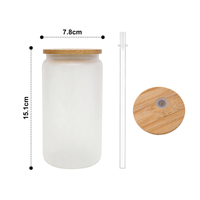 Lot de 50 gobelets en verre dépoli de 16 oz pour sublimation, avec couvercles en bambou et pailles, pour cadeaux DIY, en provenance de notre entrepôt aux États-Unis