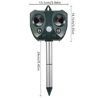 Répulsif solaire multi-modes 24h/24 à commutation automatique, étanche IP65, pour taupes et serpents, dissuasif extérieur pour taupes et lapins dans les jardins et vergers
