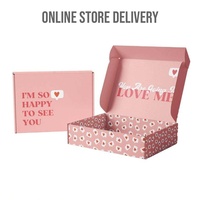 Boîte logistique écologique GLY PACKAGING pour la livraison des boutiques en ligne, boîte d'expédition en carton ondulé personnalisée, papier kraft rose