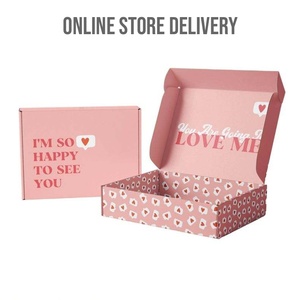 กล่องโลจิสติกส์รักษ์โลก GLY PACKAGING สำหรับการจัดส่งร้านค้าออนไลน์ กล่องไปรษณีย์ลูกฟูกแบบกำหนดเอง กระดาษคราฟท์สีชมพู - Product Image 4