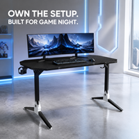Bureau de jeu convertible et extensible en métal pour configuration PC e-sport, idéal pour la vente en gros