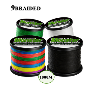 <span class=keywords><strong>Fil</strong></span> <span class=keywords><strong>de</strong></span> pêche tressé super résistant PE 9 brins multicolores, ligne <span class=keywords><strong>de</strong></span> pêche à la carpe et au thon, revêtement X9 vert vif - Product Image 1