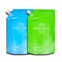Pochette de recharge en Mylar avec bouchon à vis et bec verseur, sachet plastique autoportant pour shampoing, crème, liquide de lavage, emballage cosmétique, sac PE à fermeture éclair