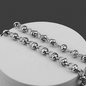 Collar de Acero Inoxidable y Titanio Personalizado al por Mayor, Cadena Tipo Gargantilla, Diseño de Nudos Hecho a Mano, Gran Venta - Product Image 4