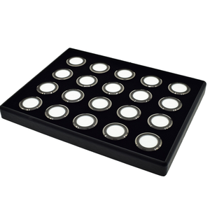 Boîte à bijoux Rectangle Double flanelle en gros d'usine pour stocker des pièces précieuses de diamants blancs noirs et de pierres précieuses - Product Image 1