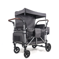 Tout-Terrain Double Poussette Wagon Multi-Fonction Push 2 Passager Double Pliage Poussette