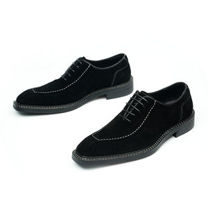 Zapatos Oxford con cordones formales de negocios de gamuza de nuevo estilo 2025 para hombre de cuero con punta estrecha - Product Image 2