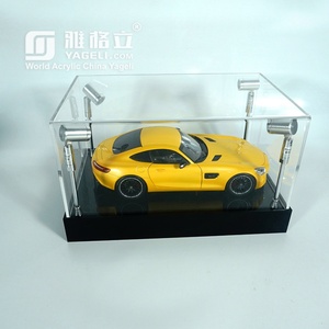 Clear Cover DIY 1 18 Scale Acrylic Diecast Model Car <b>Display</b> <b>Case</b> 4 LED Lights Customized Logo Silk-Screen Printing Custom - Product Image 2