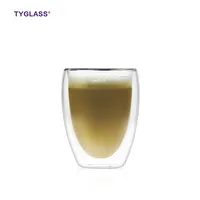 Good Qualityクリア350ml再利用可能なコーヒーカップガラスホウケイ酸二重壁ガラスコップ