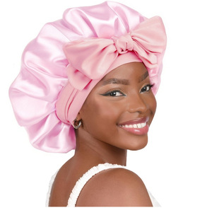 <span class=keywords><strong>Gorro</strong></span> de <span class=keywords><strong>Dormir</strong></span> <span class=keywords><strong>para</strong></span> Mujer Estilo Pañuelo de Satén - Diadema Ajustable Ligeramente Rizada - <span class=keywords><strong>Gorro</strong></span> de <span class=keywords><strong>Dormir</strong></span> Casual Reversible de Doble Capa con Lazos - Product Image 4
