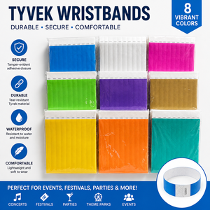 Pulseras de Papel Impermeables con Logotipo Personalizado, Pulseras Desechables Estilo Tyvek para Eventos, Promociones y Fiestas - Product Image 3