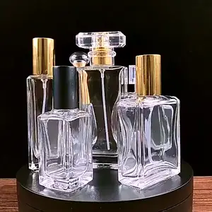 Preço de atacado mini frascos de perfume de vidro 50m spray frasco de perfume de vidro vazio de luxo