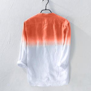 <span class=keywords><strong>Camicia</strong></span> da uomo a maniche lunghe a gradiente <span class=keywords><strong>arancione</strong></span> RNSHANGER <span class=keywords><strong>camicia</strong></span> da uomo autunno primavera <span class=keywords><strong>camicia</strong></span> in cotone traspirante con risvolto ampio - Product Image 5