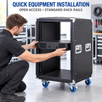Valise de transport professionnelle à roulettes avec coins renforcés, doubles poignées de transport et roulettes verrouillables pour le stockage d'équipement audio PA