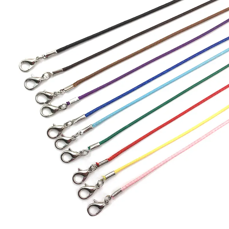 Mix Color adjustable diy Korean wax rope necklace cord charms for necklace making jewellery findings
