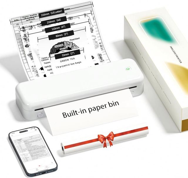 M834 Portable Printer Inkless Thermal Printer Blue Tooth A4 Wireless Printer Without Ink in Business Travel/cars/trucks/office