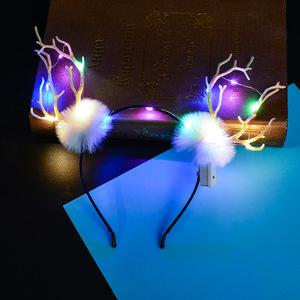 Fascia per Capelli a LED a Forma di <span class=keywords><strong>Corna</strong></span> di Cervo, Accessori per Capelli in Plastica Luminosa, Decorazioni per Feste, Atmosfera da Palcoscenico, Forniture Natalizie - Product Image 3