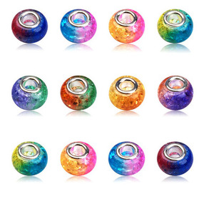 100pcs European <strong>Large</strong> Hole Spacer <strong>Beads</strong> Colorful Resin <strong>Beads</strong> for Necklace <strong>Bracelets</strong> Crafts Making - Product Image 1