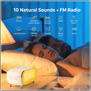 Thông Minh Mặt Trời Mọc Đồng Hồ Báo Thức Thức Dậy Ánh Sáng Với Qi Sạc Không Dây Thiên Nhiên Hộp Âm Thanh Hỗ Trợ Giấc Ngủ Thiết Bị Kỹ Thuật Số Bảng Đồng Hồ - Product Image 4