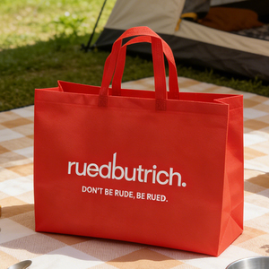 Sac fourre-tout réutilisable en tissu non tissé recyclé imprimé sur mesure avec logo personnalisé, sac de courses écologique pour supermarché - Product Image 1