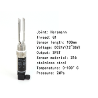 Commutateur de niveau de diapason de tête de soupape en acier inoxydable Hirschmann pour fourche liquide longueur 100mm sortie relais SPST