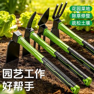 Mini azada de jardín de doble propósito con mango de acero al carbono engrosado para cavar y plantar verduras, uso agrícola doméstico - Product Image 5