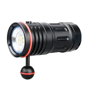 TrustFire DF50 plongée sous-marine lampe de poche UV 6500LM rouge Rechargeable sous-marine 70M photographie lumière