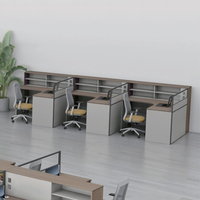 Bureau de travail en forme de L avec cloison, table en bois, mobilier de bureau, cloisons de bureau pour personnel, poste de travail, bureaux d'atelier