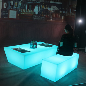 Mesa de centro KTV Bar brillante, juego de té al aire libre para patio exterior para bares transparentes y comedor con sofá cómodo - Product Image 2