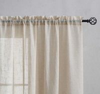 Rideaux transparents de couleur lin-Rideaux semi-transparents de style lin filtrant la lumière pour le salon de la chambre à coucher
