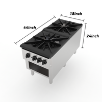 Cuisinière à gaz commerciale de 180 000 BTU en acier inoxydable, plaque chauffante à gaz, équipement de cuisson commercial pour restaurant