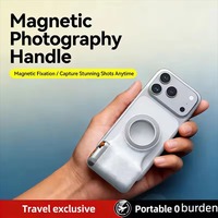 Support magnétique pour téléphone avec poignée de stabilisation pour appareil photo, stabilisateur de selfie avec lumière d'appoint pour iPhone et Android
