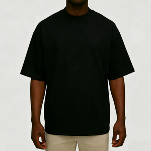 <span class=keywords><strong>T</strong></span>-<span class=keywords><strong>shirt</strong></span> da <span class=keywords><strong>uomo</strong></span> personalizzata con logo, all'ingrosso, pesante, girocollo <span class=keywords><strong>a</strong></span> <span class=keywords><strong>costine</strong></span>, spalle scese, oversize, streetwear - Product Image 2