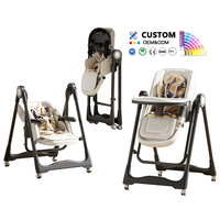 Chaise Haute Bébé Multifonction 3 en 1 Luxe Pliable : Repas, Balancelle et Transat à Bascule