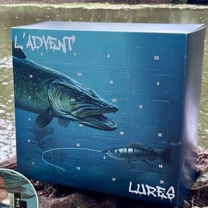 Calendrier de l'Avent Lures de Pêche – 28 Jours de Pêche en Eau Douce – Cadeau Créatif avec Appâts Flottants et Hameçons à Calamar - Product Image 1